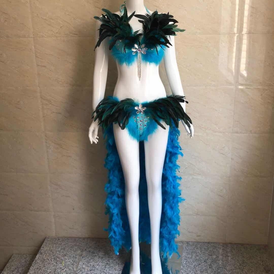 Damen Feder-Bikini-Kostüm Stra – Thong Bikini Women Bewertung und Preis